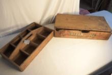 Vintage Seed Box From Rochester NY and Vintage Wooden Hardware Carrier