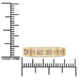 14KT Yellow Gold 0.49ctw Champagne Diamond Ring