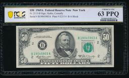 1969A $50 New York FRN PCGS 63PPQ