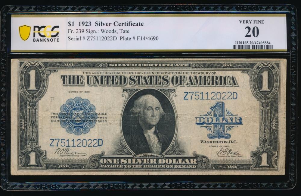 1923 $1 Silver Certificate PCGS 20