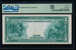 1914 $5 New York Federal Reserve Note PMG 65EPQ