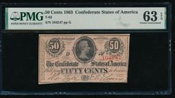 50 Cent 1863 T-63 Confederate PMG 63EPQ