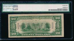 1934A $20 Hawaii FRN PMG 25