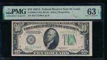 1934A $10 St Louis FRN PMG 63EPQ