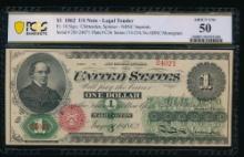 1862 $1 Legal Tender Note PCGS 50