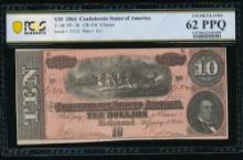 1864 $10 T-68 Confederate PCGS 62PPQ