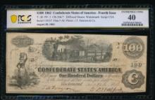 1862 $100 T-40 Confederate PCGS 40