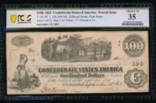 1862 $100 T-40 Confederate PCGS 35