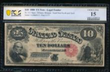 1880 $10 Jackass Legal Tender Note PCGS 15