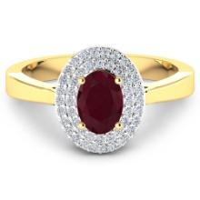 14KT Yellow Gold 0.95ct Ruby and Diamond Ring