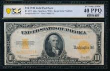 1922 $10 Gold Certificate PCGS 40PPQ