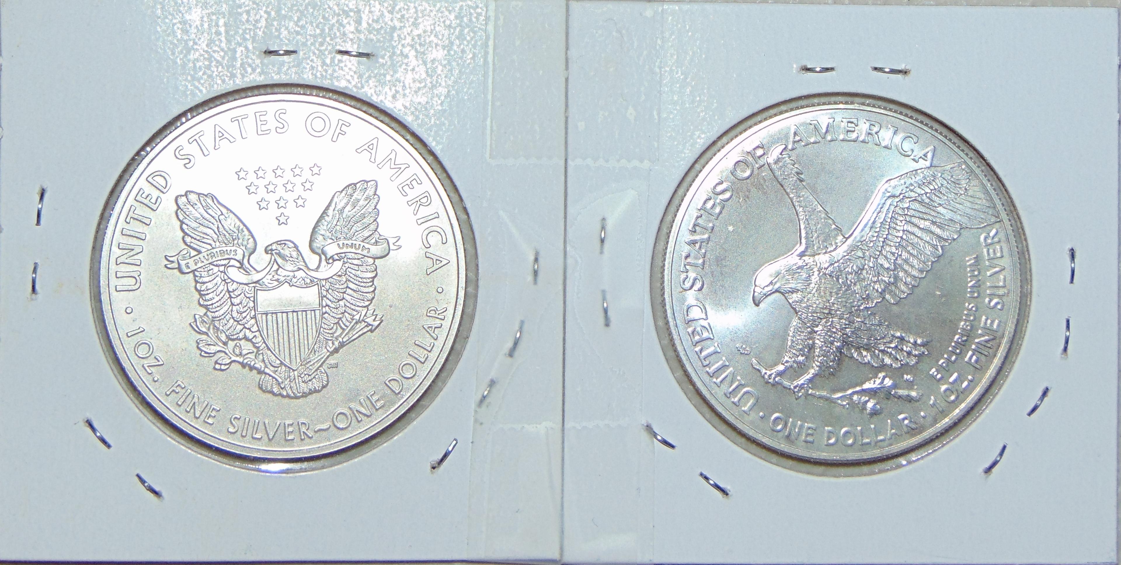 2021 Type ! & Type 2 Silver Eagles .999 MS.