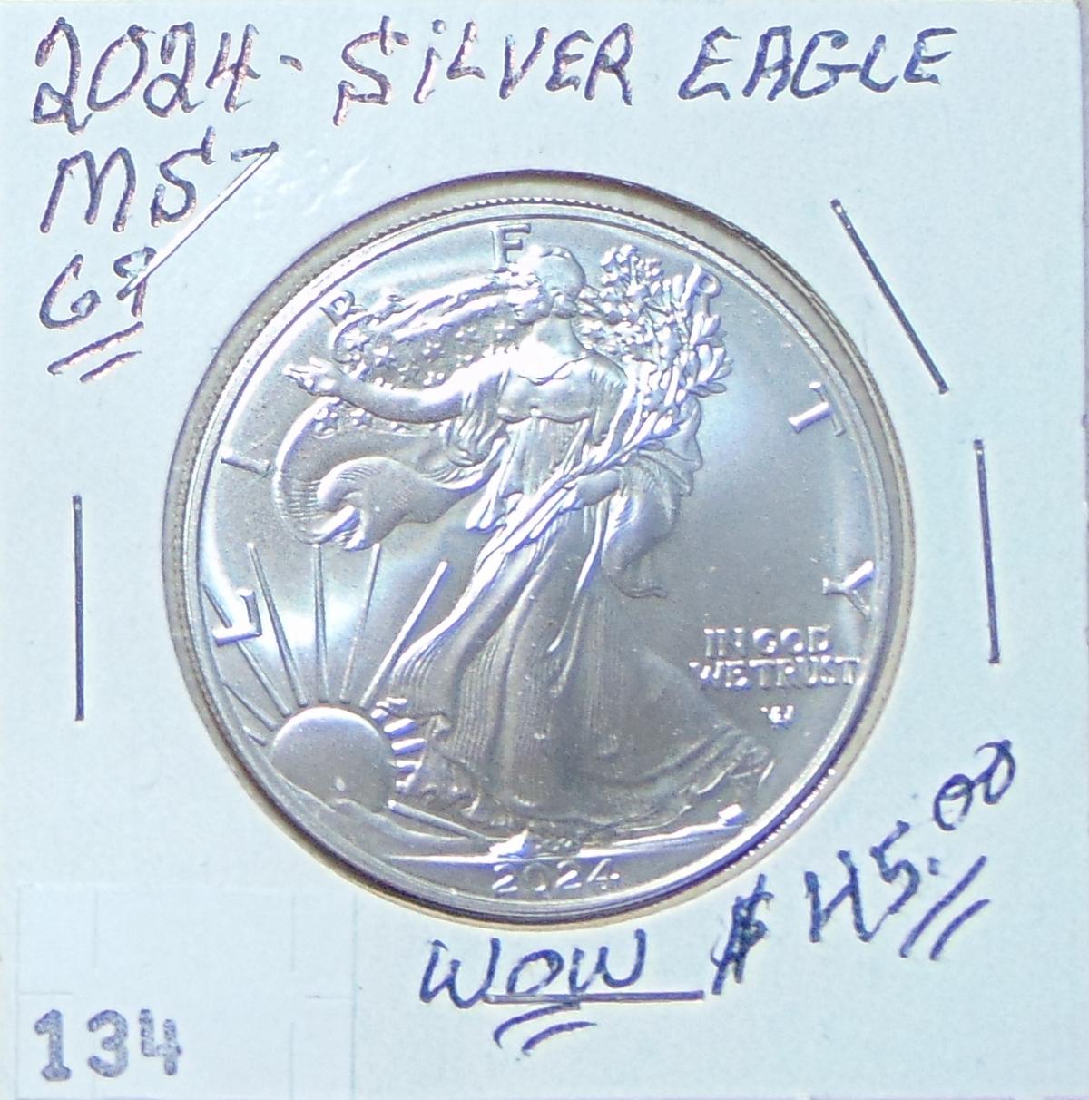 2024 Silver Eagle .999 MS.