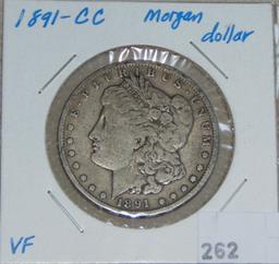 1891-CC Morgan Dollar VF.