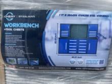 New Steelman 7' Stainless Steel Blue Work Bench
