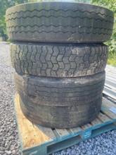 Skid Lot Of (4) Truck Tires