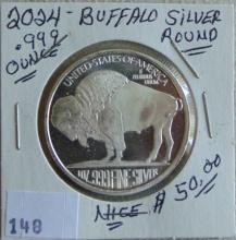 2024 American Indian-Bison Round .999 Silver