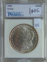1886 Morgan Dollar Tru Grade MS63.