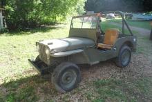 **T** 1946 Willy's Jeep, shows '03,813 miles, ran when parked, TITLED (Sales tax & title fees will a