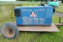 4-Cylinder Continental Motor Generator on farm-use trailer, motor turns over, needs TLC