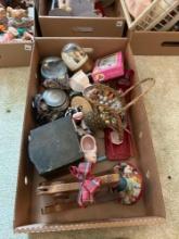 7 pc. china tea set in box, Classic spinning top toy, etc.