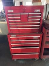 Double Stack Metal Tool Box w/ Contents- See Pics