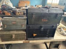 (2) Vintage Metal Tool Boxes