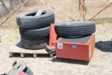 (4) 215/75R17.5 Tires, Rolling chest, Safety Cones