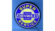 15 inch Backlit LED Lighted Sign Super Chevrolet Service