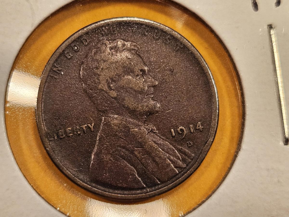 * Semi-Key 1914-D Wheat cent in Very Fine