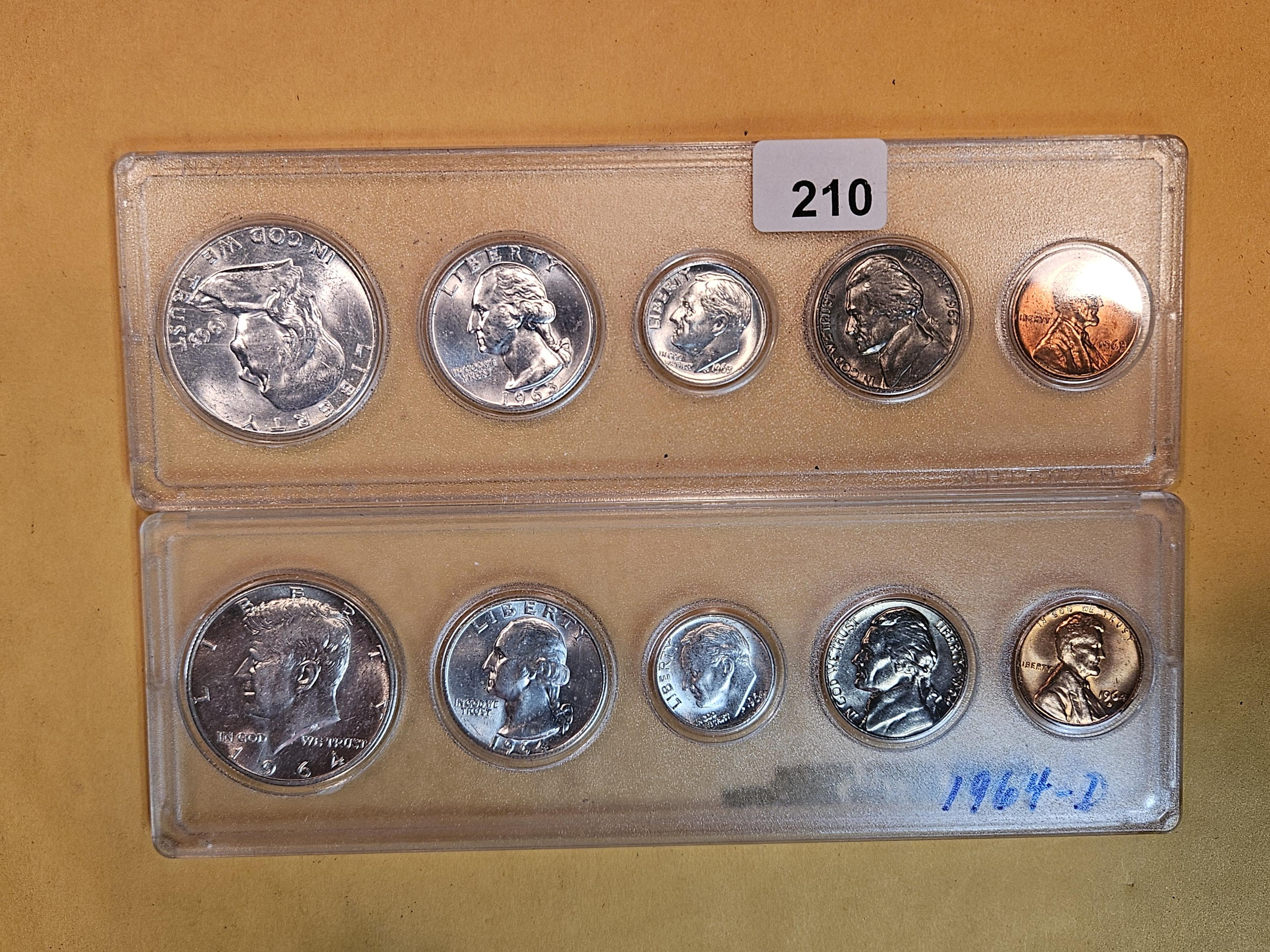 1963 and 1964 Brilliant Uncirculated US Silver Coin year Sets