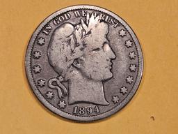 Better 1894-S Barber Half Dollar