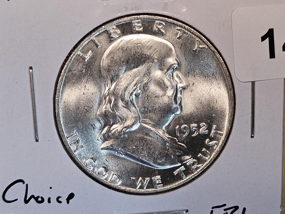 Choice Brilliant Uncirculated Plus 1952-D Franklin Half Dollar FBL