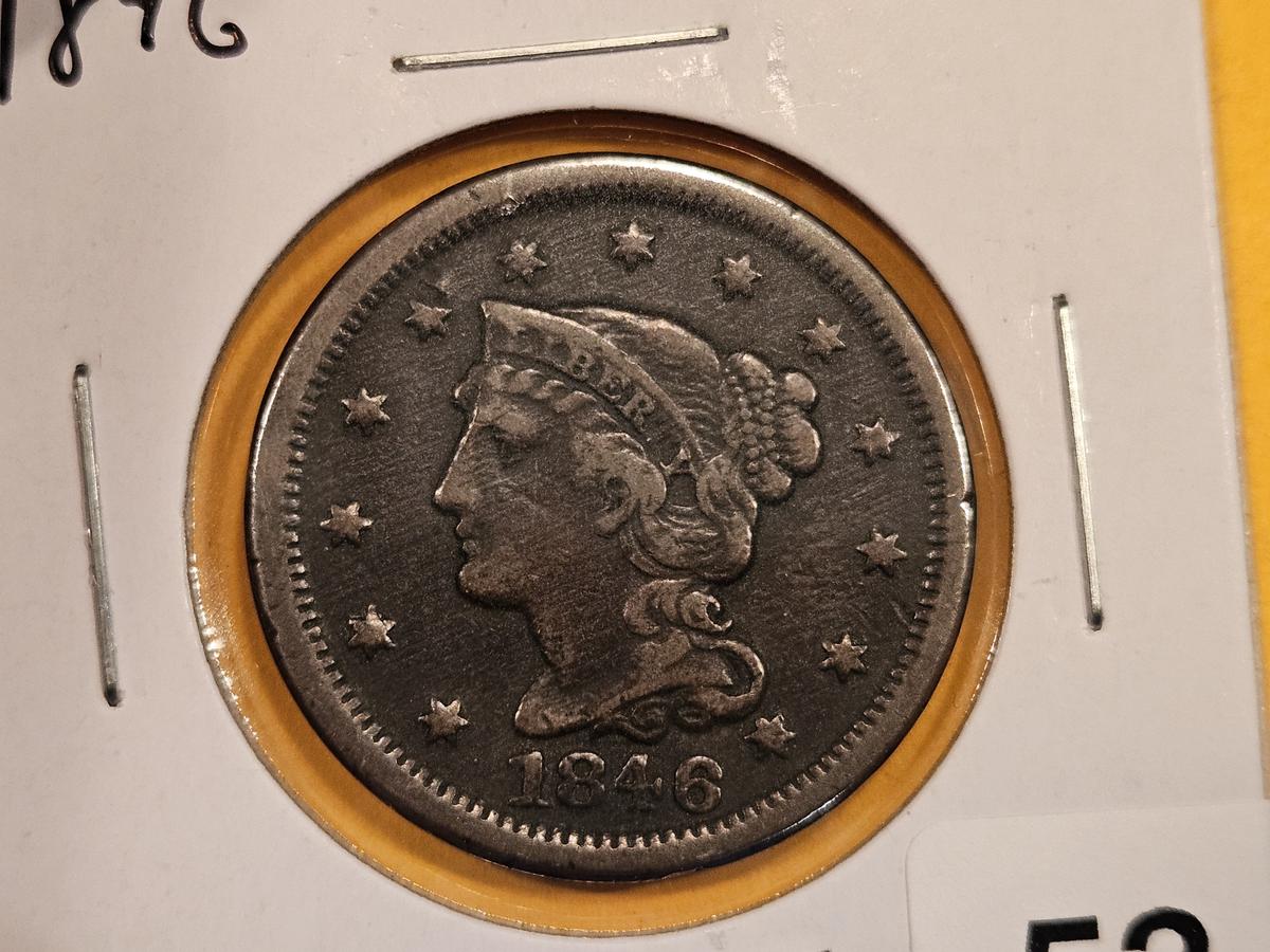 1846 Braided Hair large Cent