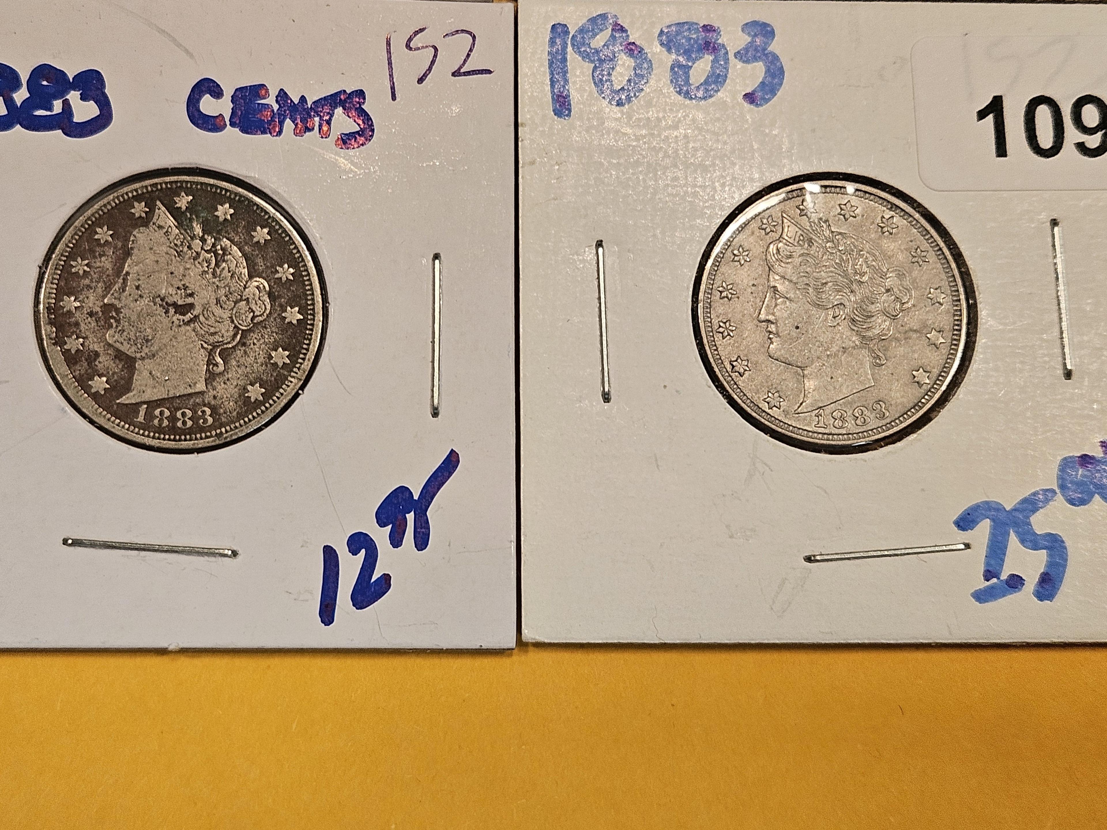 Four mixed Shield and Liberty Nickels