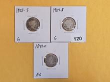 Three little better silver dimes