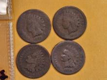 Four better date Indian Cents