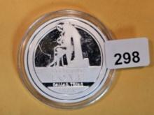 One troy ounce .999 fine silver Art round