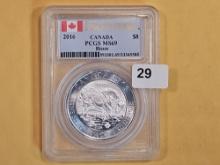 PCGS 2016 Canada Silver Eight Dollars in Mint State 69