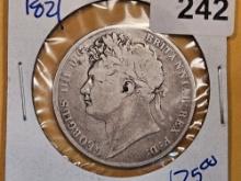 1821 Great Britain silver half-crown