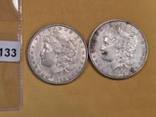 1884 and 1879 Morgan Dollars