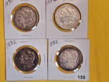 Four Morgan Silver Dollars