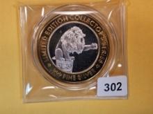 GEM Ten Dollar .999 Fine Silver Casino Gaming Token