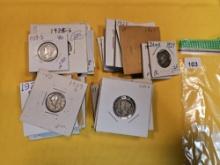 Forty silver Mercury Dimes