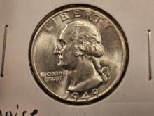 Choice Brilliant Uncirculated plus 1949-D Washington Quarter