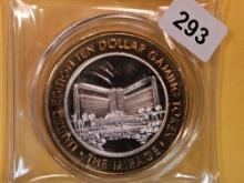 GEM Ten Dollar .999 Fine Silver Casino Gaming Token