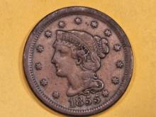 * KEY VARIETY! 1855 Knob On Ear Braided Hair Large Cent