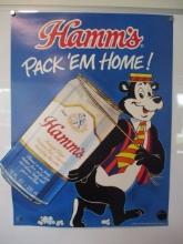 Vintage Hamm's Die Cut Advertising Poster
