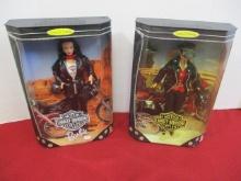 Barbie Harley Davidson Limited Edition Collector Dolls (Pair)-A