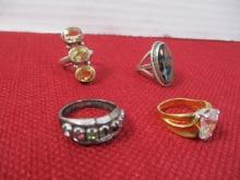 Ladies Estate Rings with Stones-Lot of 4-E